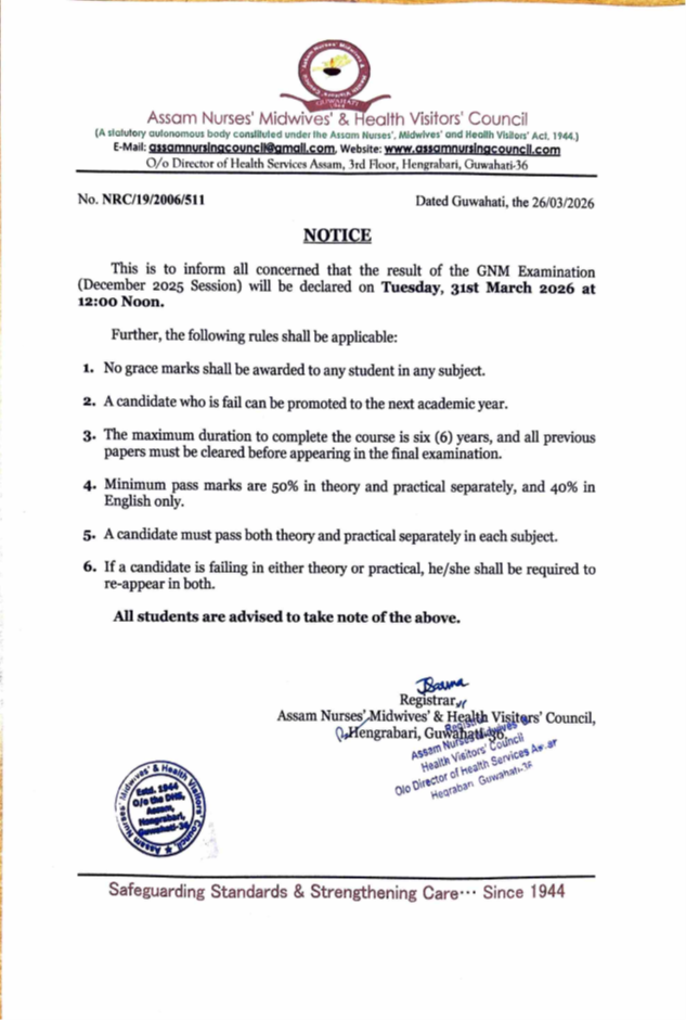 Result Announcement Date (December 2025 Session): March 2026